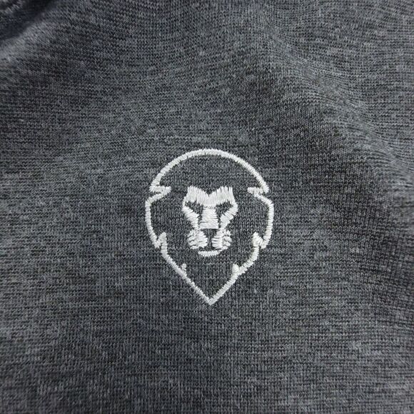 LULULEMON Metal Vent Tech Gray Athletic Lion Polo Short Sleeve Shirt Men's Small - Picture 7 of 9